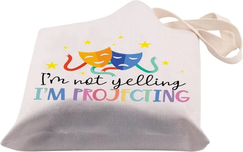 Vista 5 de BDPWSS Bolsa de teatro Drama Actor Actriz Regalo Comedia Tragedia Máscara Bolsa de teatro Bolsa de viaje I'm Not Yelling I'm Projecting