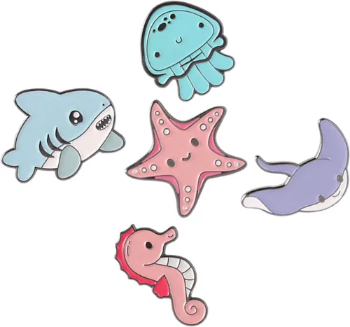 Vista 5 de 10 Pcs Sea Life Brooch Clothing Zinc Alloy Badge