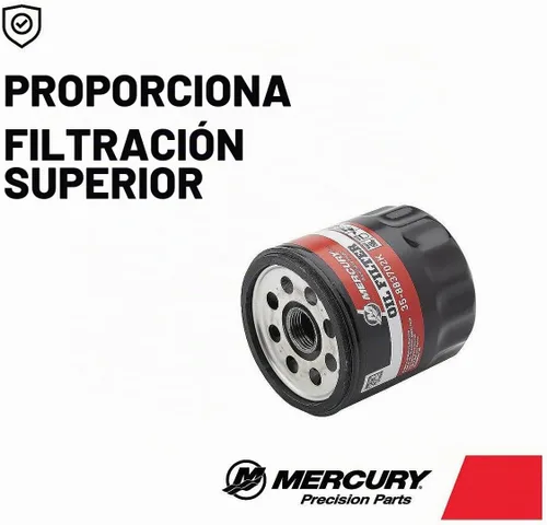 Vista 2 de Mercury 883702K Filtro de aceite para motores MerCruiser V6 con filtro de aceite montado en el bloque del motor