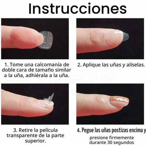 Vista 3 de Mwellewm 240 piezas de 10 hojas de pegamento de uñas de doble cara para uñas a presión, puntas de uñas postizas impermeables y transpirables