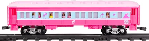 Vista 11 de Lionel Mattel Barbie - Juego de tren de juguete con control remoto, locomotora, vagones de tren y pista con sonidos auténticos de tren, luces