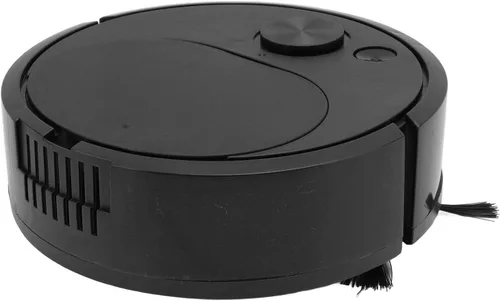 Vista 2 de Robot aspirador multifuncional, mini robot de barrido inteligente con carga USB para pisos de madera, azulejos y alfombras, negro