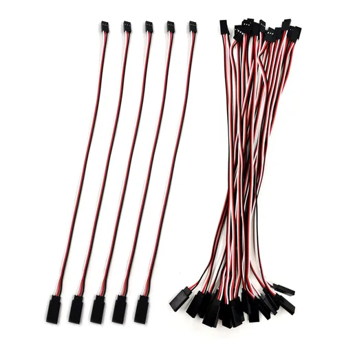 Vista 8 de Extensión servo de 3 pines, cable de extensión servo macho-hembra JR, utilizado para aviones RC Quadcopter (5 tamaños) 3.9 in/3.94In 5 piezas..