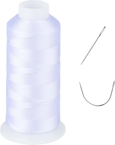 Vista 14 de Resistente a los rayos UV - Simthread 100% Poliéster Hilo Entrelazado Tex 69 (12wt) - 250 Yardas 1 Blanco 1 Negro