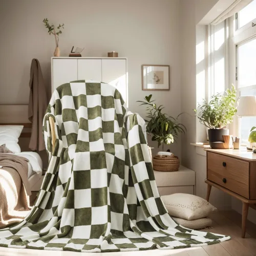 Vista 37 de Manta Snuggle Sac extra mullida, manta de forro polar para viajes, manta para sofá, cama, sofá, manta cálida y suave con patrón a rayas, 50 x 60