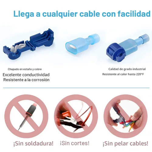 Vista 2 de TICONN 120 Piezas Conectores de Cable T Tap, Conector de Empalme Rápido de Cable T, Conectores T para Cableado con Estuche de Almacenamiento