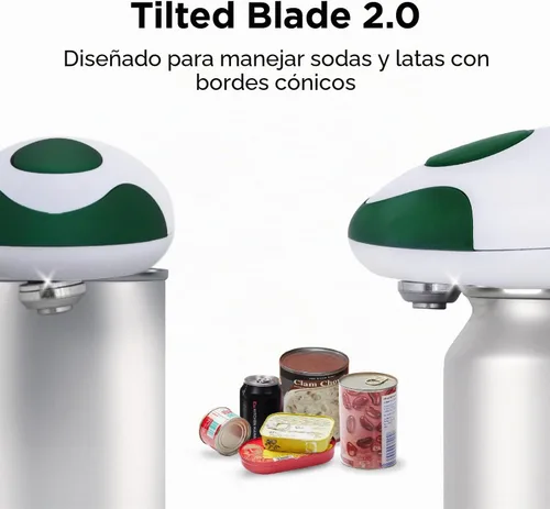 Vista 5 de Kitchen Mama Auto 2.0 Abridor de latas eléctrico: la cuchilla abre casi cualquier lata de pop o refresco - Automático, manos libres, seguro, borde