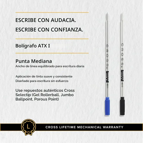 Vista 7 de Cross ATX Collection bolígrafo con designación recubierta en cromo., Negro basalto