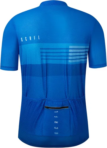 Vista 45 de GCRFL Maillot de ciclismo para hombre con 3+1 bolsillos con cremallera manga corta ciclismo ciclismo camiseta de ciclismo transpirable tela de malla