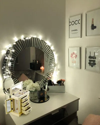 Vista 5 de RR ROUND RICH DESIGN Joyero organizador de madera maciza con 4 cajones y 2 gabinetes