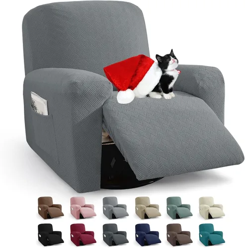 Vista 48 de JIVINER Fundas reclinables de gran tamaño de 3 piezas para sillón reclinable grande con bolsillos, tela jacquard elástica Lazy Boy funda para sofá