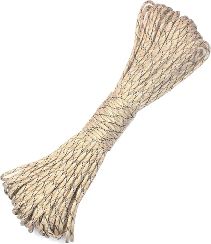 Vista 12 de Paracord Cuerda de Paracaídas 550 de 9 Núcleos para Campamento, 100 pies, Verde militar