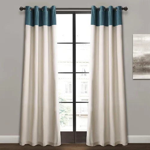 Vista 9 de Lush Decor Milo Linen - Par de paneles de cortinas para ventana, 84 x 52 pulgadas, gris y blanco roto
