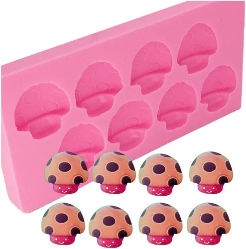Vista 5 de Molde de silicona con forma de hongo 3D para manualidades, dulces, postres, pasta de goma, molde de fondant, pudín, magdalena, decoración de pastel