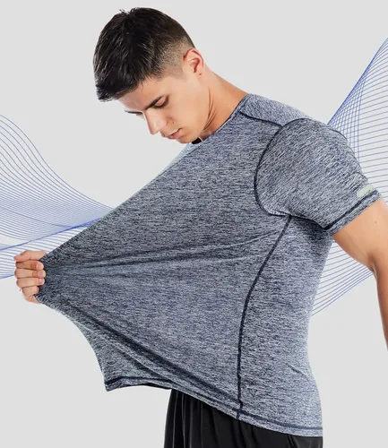 Vista 3 de Dry Fit - Camisetas deportivas de entrenamiento para hombre, de manga corta