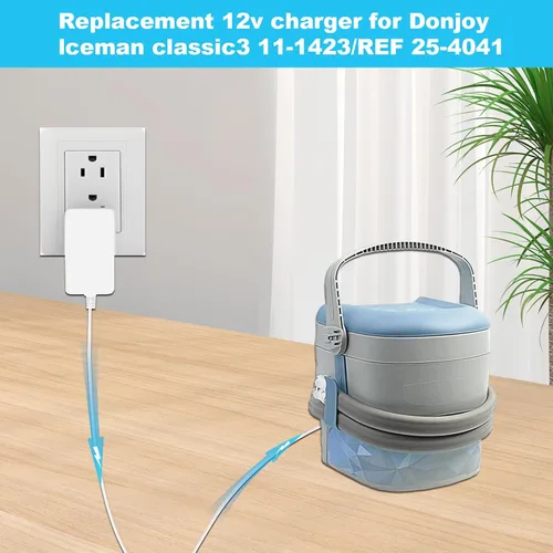 Vista 3 de Cable de alimentación de 12 V para DonJoy Iceman Classic 3 11-1423 Sistema de terapia fría REF 25-4041 Cable cargador adaptador de corriente