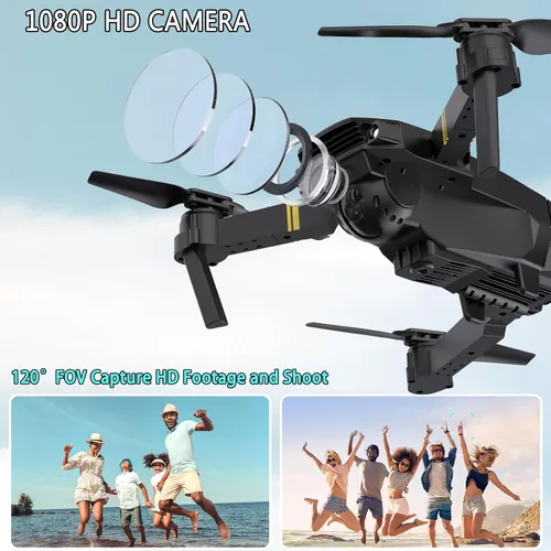 Vista 2 de Drones con cámara para adultos 4K 1080P, mini dron con cámara plegable para adultos, retención de altitud, despegue y tierra con una tecla, giro 3D