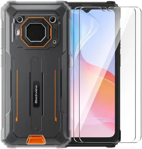 Vista 8 de Funda para Blackview BV6200 + protector de pantalla de vidrio templado - Silicona transparente suave flexible parachoques a prueba de golpes TPU 1