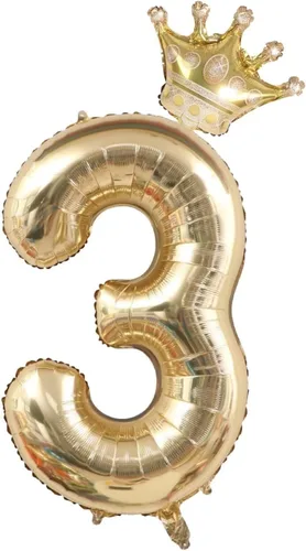 Vista 6 de Globos de oro blanco de 40 pulgadas con corona, decoraciones de fiesta de primer cumpleaños. (1)