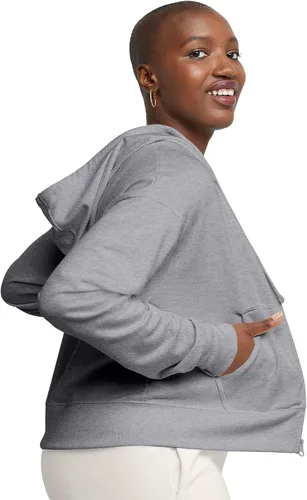 Vista 3 de Hanes Women's Originals French Terry Hoodie, Lightweight Fleece Zip Hooded Sweatshirt, Available in Plus