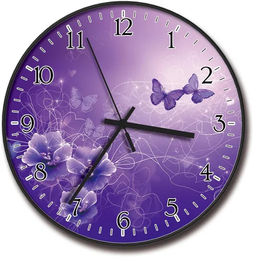 Vista 10 de Reloj de pared de plástico de 8 pulgadas, funciona con pilas, reloj redondo decorativo, gato blanco