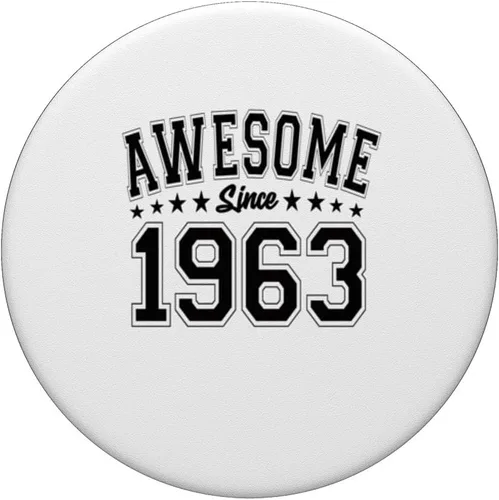 Vista 3 de Awesome Since 1963 Birthday Awesome Vintage 1963 PopSockets Swappable PopGrip