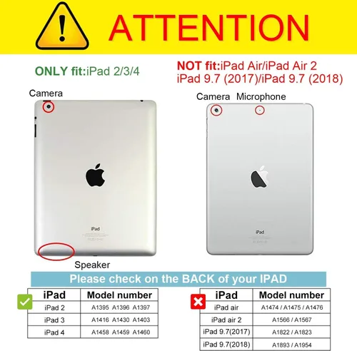 Vista 2 de AVAWO Apple iPad 2 3 4 fundas para niños, Rojo