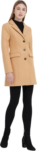 Vista 2 de GETUBACK Abrigo largo medio para mujer, chaqueta de guisante para niñas delgadas