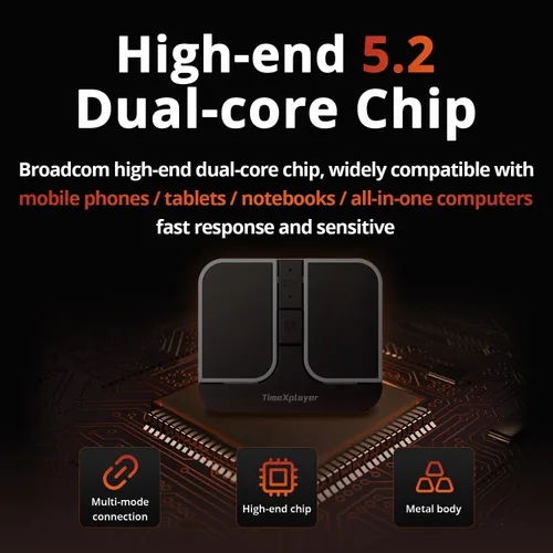 Vista 6 de Mini ratón cuadrado – inalámbrico de 2.4 GHz, conexión Bluetooth dual, compatible con todos los principales sistemas operativos – Sensor de alta