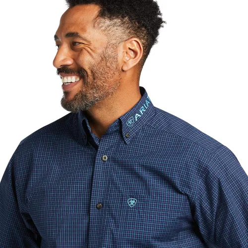 Vista 2 de ARIAT Camisa ajustada del equipo Pro Series para hombre, color azul marino
