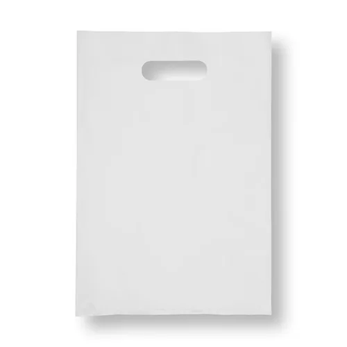 Vista 16 de Infinite Pack Bolsa de plástico con asa troquelada de 9 x 12 pulgadas, bolsas de plástico negro para mercancía, paquete de 100 unidades para venta