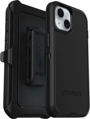Vista 6 de OtterBox iPhone 16e, 15, 14 y 13 Defender Series: negro, sin pantalla, resistente y duradero, con protección de puerto, se ajusta a MagSafe