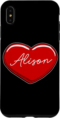 Vista 11 de iPhone 16 Hand Drawn Heart Alison - First Name Hearts I Love Alison Case
