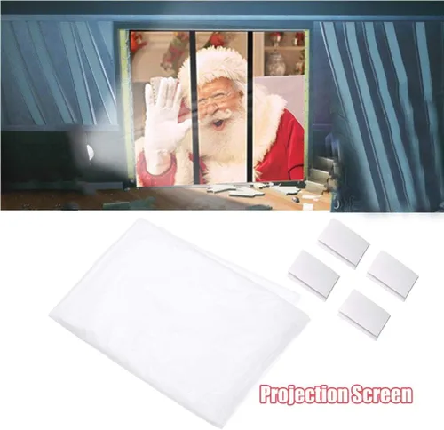 Vista 4 de Pantalla de proyector de ventana, película de proyección de Navidad, pantalla de proyección trasera de tela para Halloween, Navidad, videos, 5.9x3.9