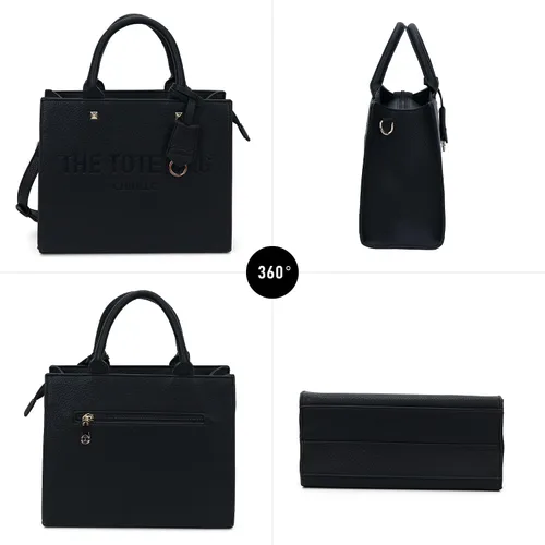 Vista 6 de Bolsa de mano para mujer, estilo satchel, con asa superior y correa para el hombro
