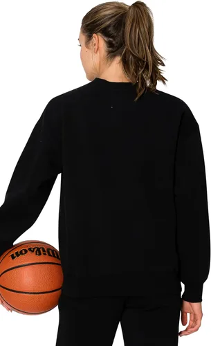 Vista 3 de Cali1850 Sudadera Cloud Nine Fleece Crew para mujer, ajuste relajado, cuello acanalado, puños y dobladillo