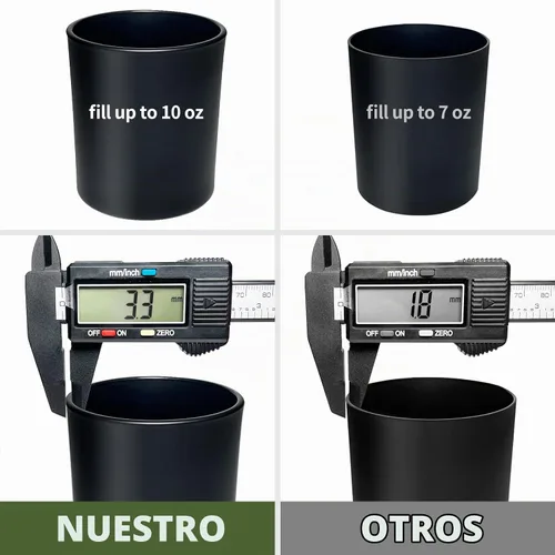 Vista 5 de SUPMIND Tarros de vela de vidrio negro mate de 10 oz con tapa, 12 piezas