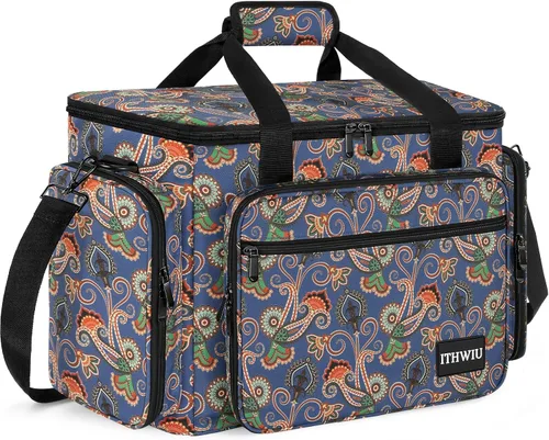 Vista 15 de Estuche de transporte para máquina de coser con múltiples bolsillos de almacenamiento para accesorios, bolsa universal de almacenamiento compatible