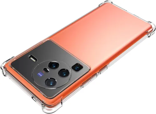 Vista 4 de USTIYA Funda para Vivo X80 Pro 5G Clear TPU Cuatro Esquinas Cubierta Protectora Transparente Suave Funda