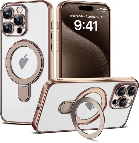 Vista 104 de Funda compatible con iPhone 12 con soporte de anillo magnético invisible [compatible con Mag-Safe] [Protector completo de lente de cámara] Funda