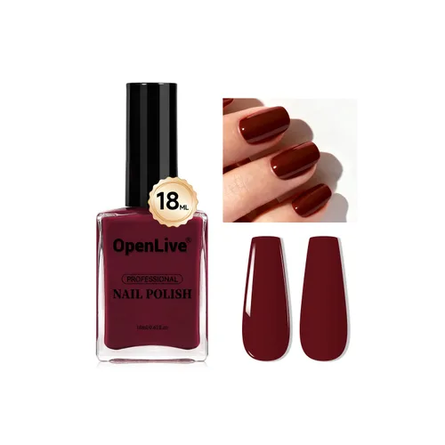 Vista 19 de OpenLive Esmalte de uñas negro de 0.6 fl oz, gran volumen, secado rápido, secado rápido y de larga duración, arte de uñas de color para bricolaje