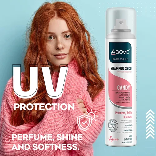 Vista 3 de ABOVE Champú seco, caramelo, 3.17 oz - Champú voluminizador - Absorbe el exceso de aceite - Con frutas rojas y notas de malvavisco - Sin parabenos