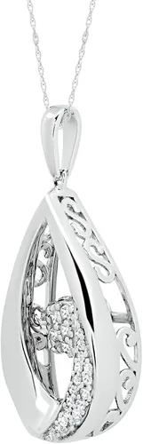 Vista 4 de MAX + STONE Collares de diamantes bailarines para mujer Collar de diamantes de plata de ley con cadena de 18 pulgadas Collares con colgante