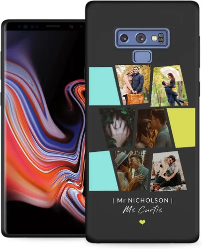Vista 11 de Funda personalizada para Samsung Galaxy Note 9 con nombre de texto y foto - Funda suave y fina personalizable Note9 (negro)