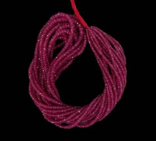 Vista 7 de Krishiv Exports - Cuentas facetadas de rubí natural raras/Cuentas facetadas de rubí/Rubí facetado Rondelle/Rubí Piedra preciosa/Rubí/16 "Strand/2.5