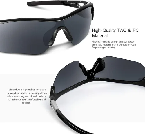 Vista 3 de Lentes de sol polarizados para hombres y mujeres jóvenes de béisbol ciclismo correr conducir pesca golf motocicletas lentes TAC UV400
