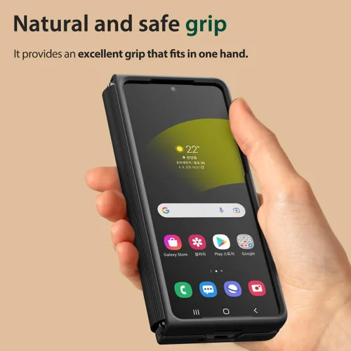 Vista 8 de araree Aero Flex - Funda para Galaxy Z Fold Series con protección de bisagra, carcasa protectora delgada (PC) con protector de bisagra (TPU), Crema