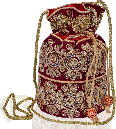 Vista 21 de Purpledip Potli Bags Bolso con cordón (Potli01$)