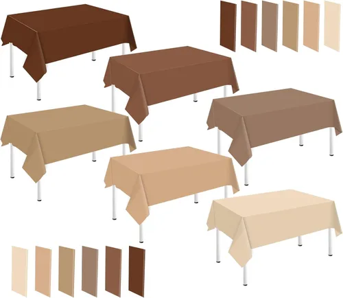 Vista 16 de Whaline 24 piezas de mantel azul de invierno de plástico, 6 gradientes de azul, mantel rectangular impermeable para decoración de boda de verano