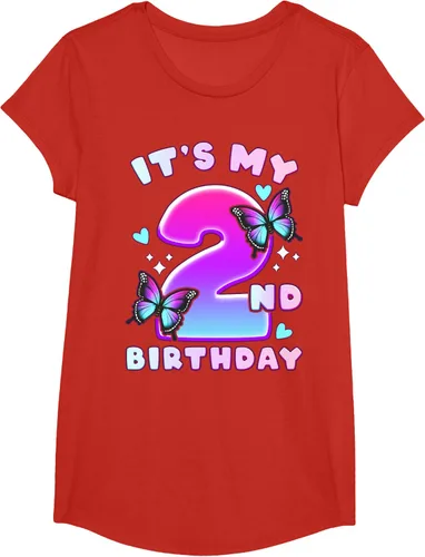 Vista 21 de Camiseta de 2º cumpleaños para niña de 2 años con mariposas y número 2 Negro